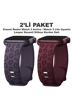 Dexmon Redmi Watch 3 Active / Watch 3 Lite Uyumlu Leopar Desenli Silikon Kord...