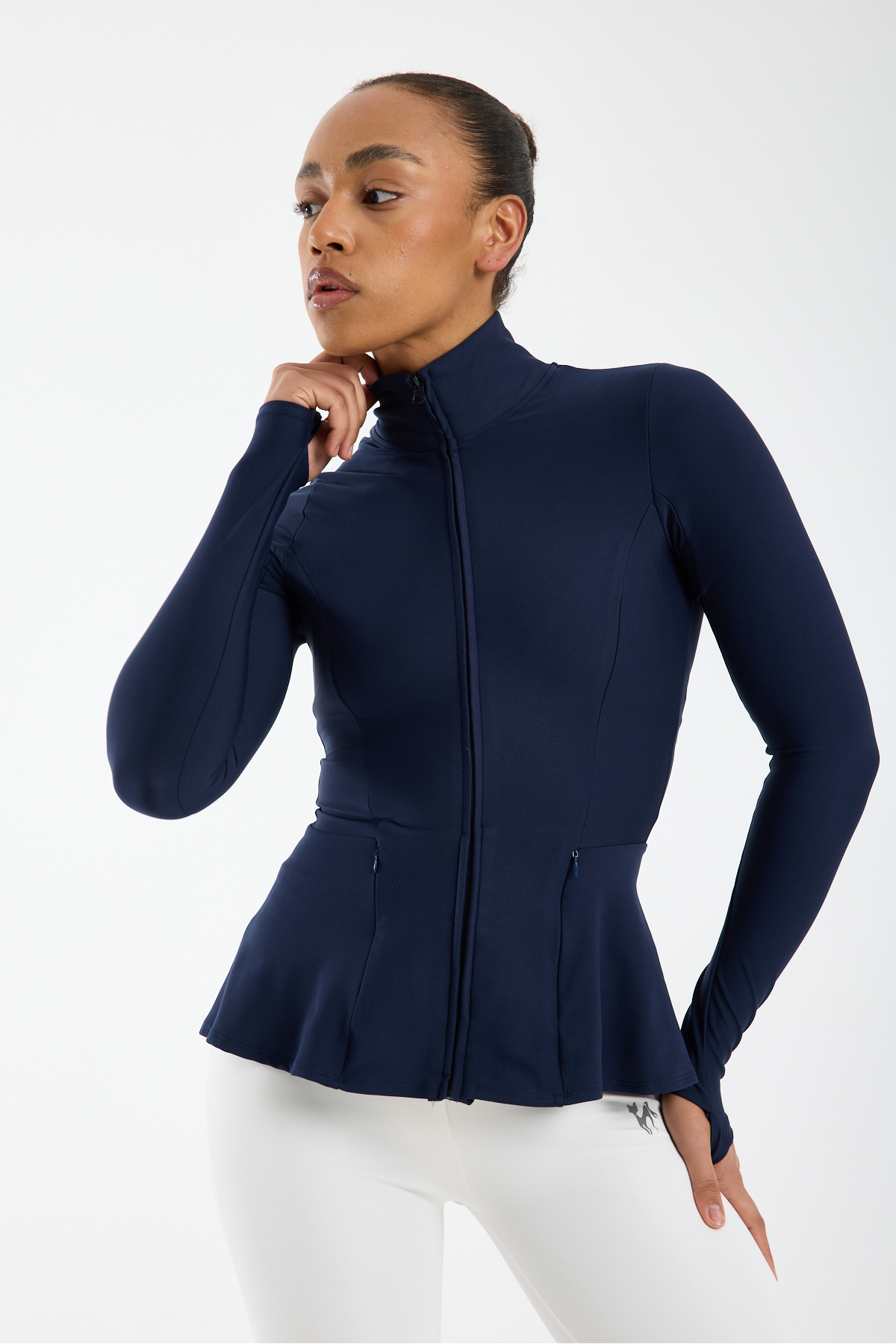 TheyYou Peplum Kesim Tesettür Spor Ceket, Fermuarlı & Parmak Geçmeli görsel 2