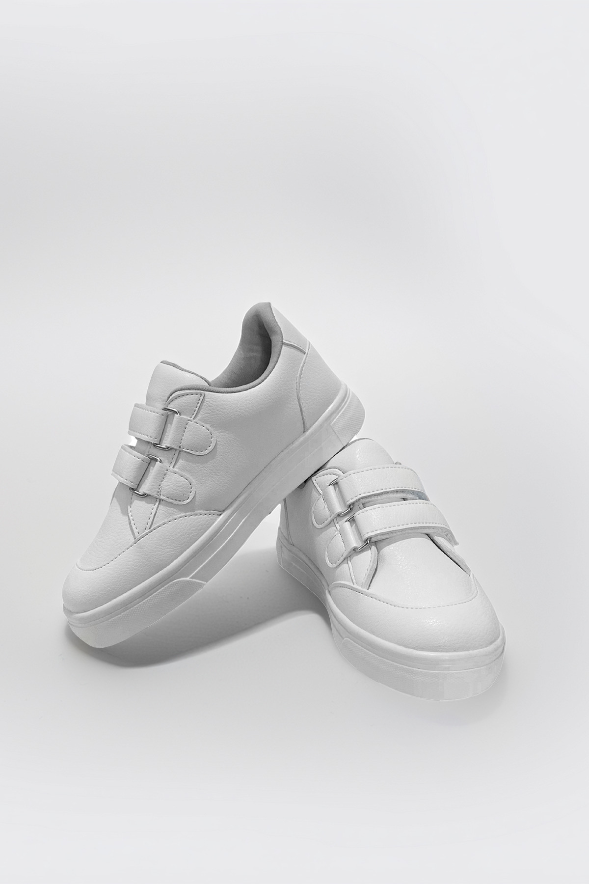 Sthapy Vaden Ortopedik Cırtlı Günlük Kız-Erkek Çocuk Beyaz Sneaker Spor Ayakkabısı 26-35 Numara fotoğrafı 4 (önizleme)