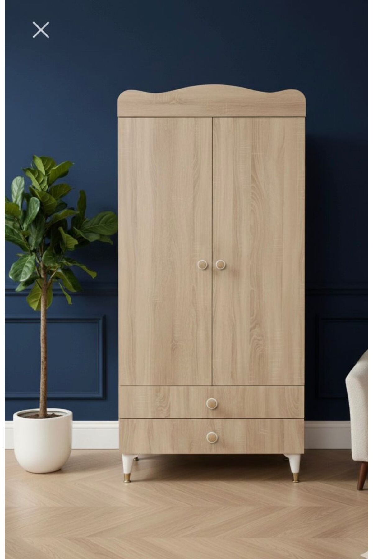 BANANA BABY MODİMOB PERA 2 KAPAKLI 2 ÇEKMECELİ DOLAP - GARDIROP fotoğrafı 3 (önizleme)