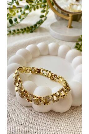 XP XUPİNG VIP 14K Xuping Taşlı Kare Zincir Bileklik