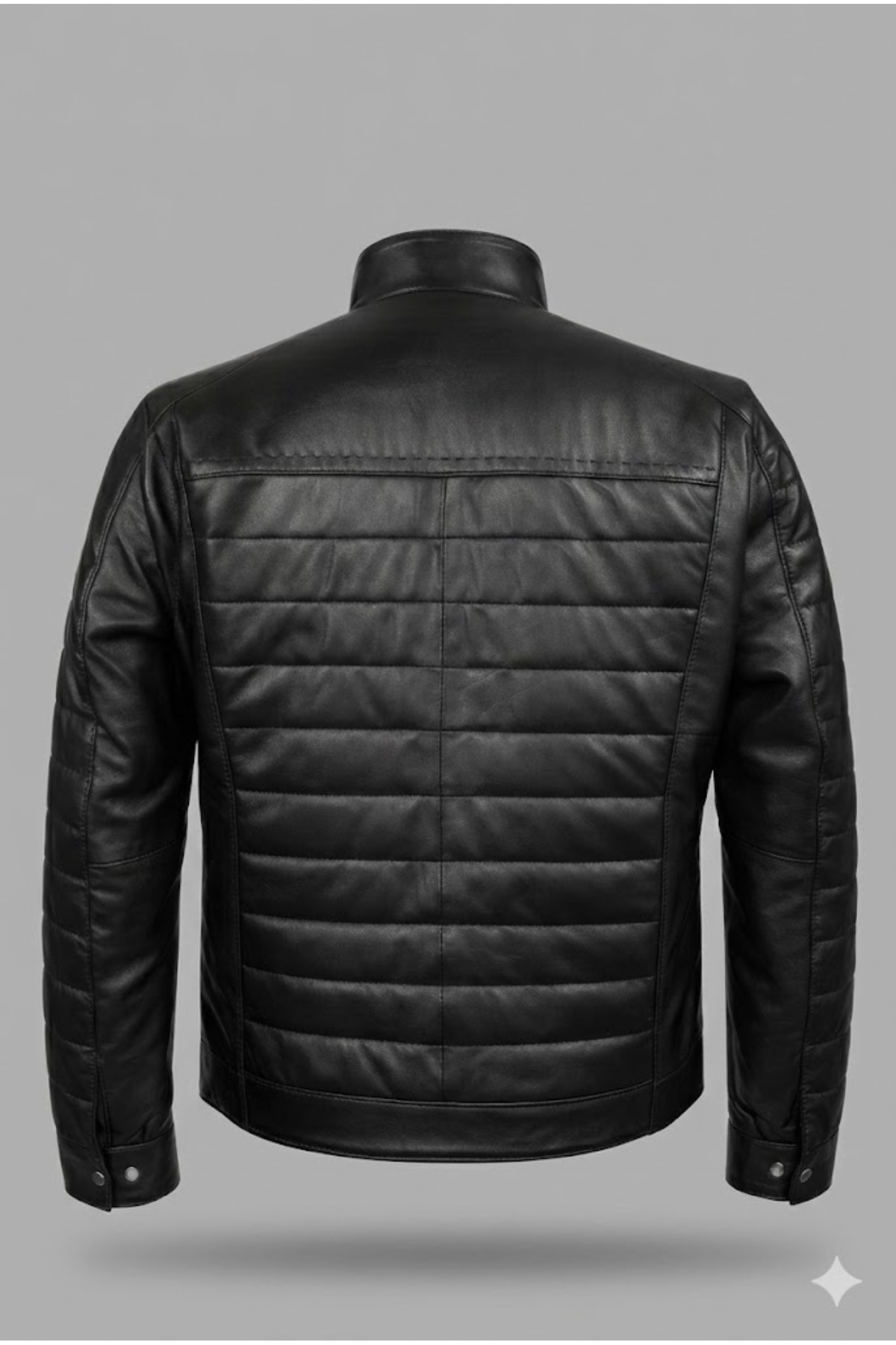 Verra  Erkek Siyah Hakim Yaka Kapitone Desenli Spor Deri Mont - Slim Fit Kesim - Görsel 3