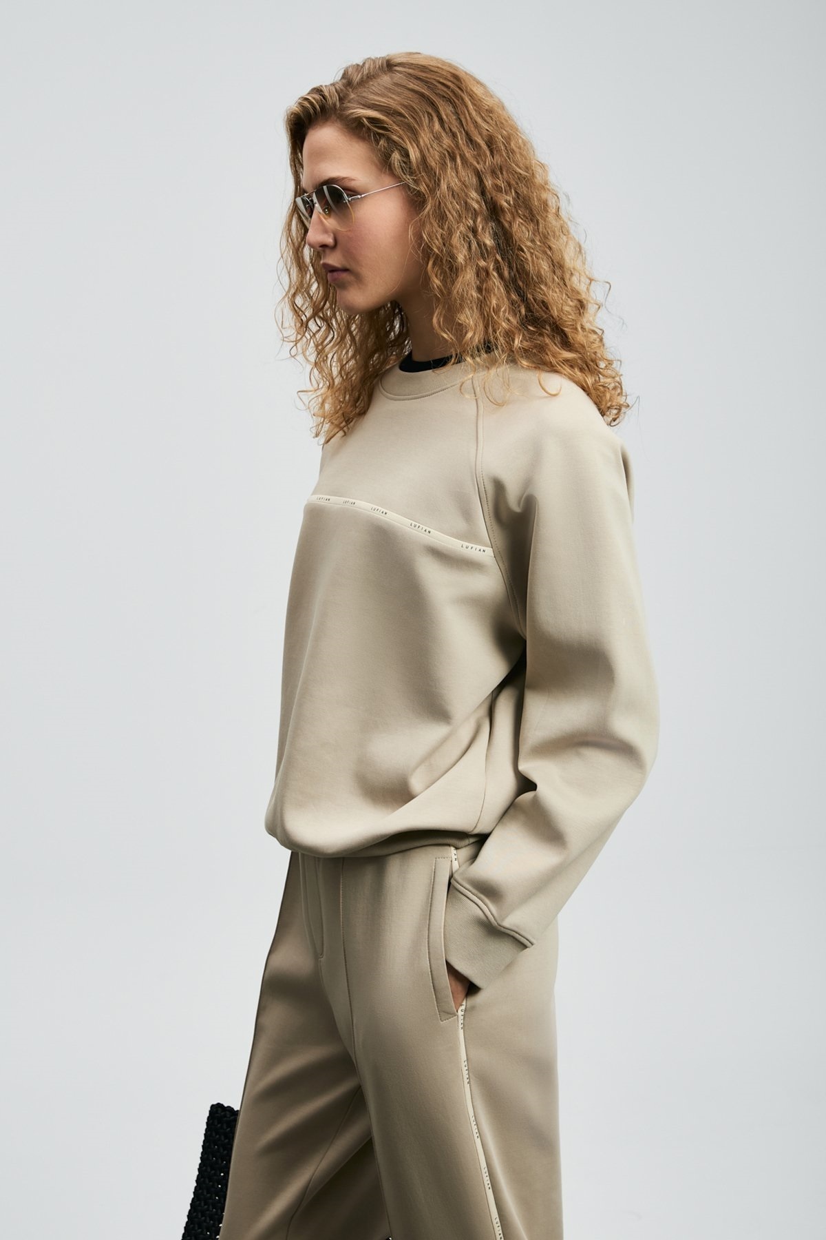 Lufian  122030019 Angelına Kadın Örme Kadın Sweatshirt BEJ - Görsel 6