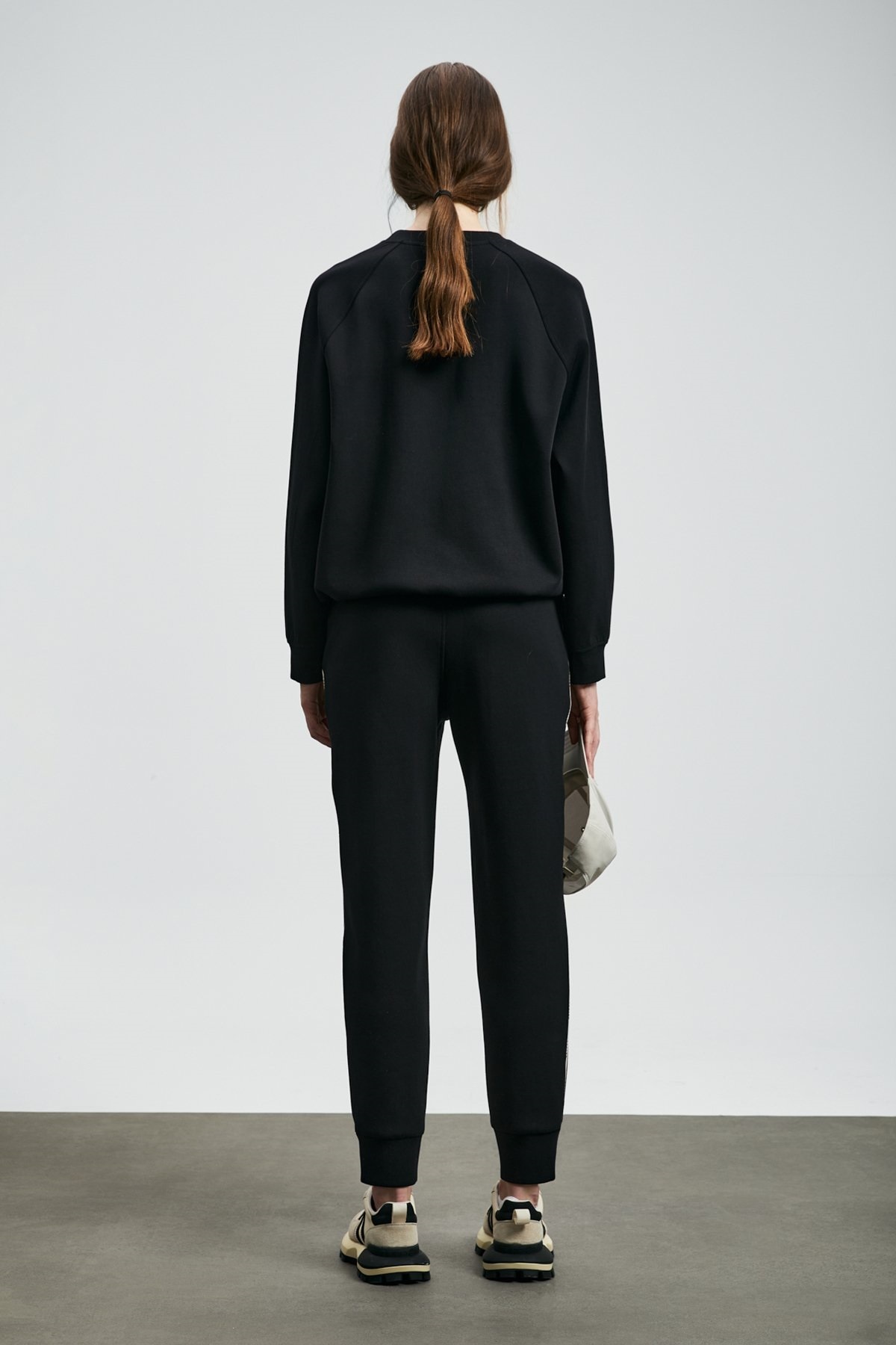 Lufian  122030019 Angelına Kadın Örme Kadın Sweatshirt SİYAH - Görsel 6