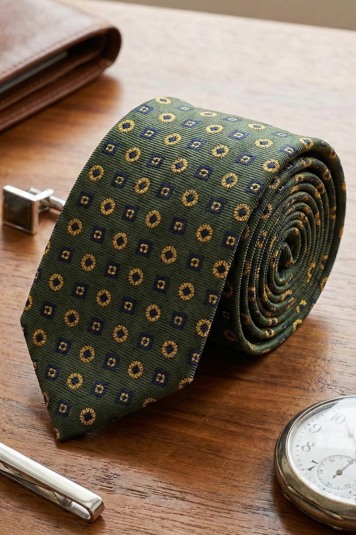  کراوات ابریشمی ایتالیایی طرح خاکی مدل Teglio مدل IK2219