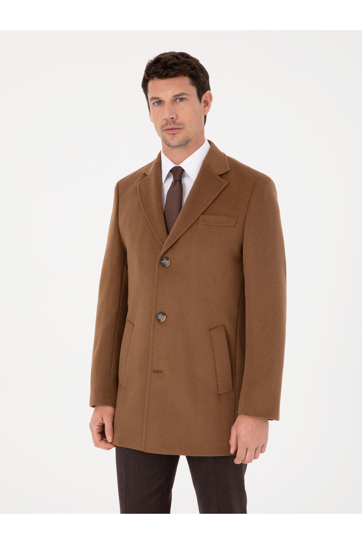 Cacharel  Vizon Slim Fit Yün Karışımlı Palto 50319242-VR052 - Görsel 3