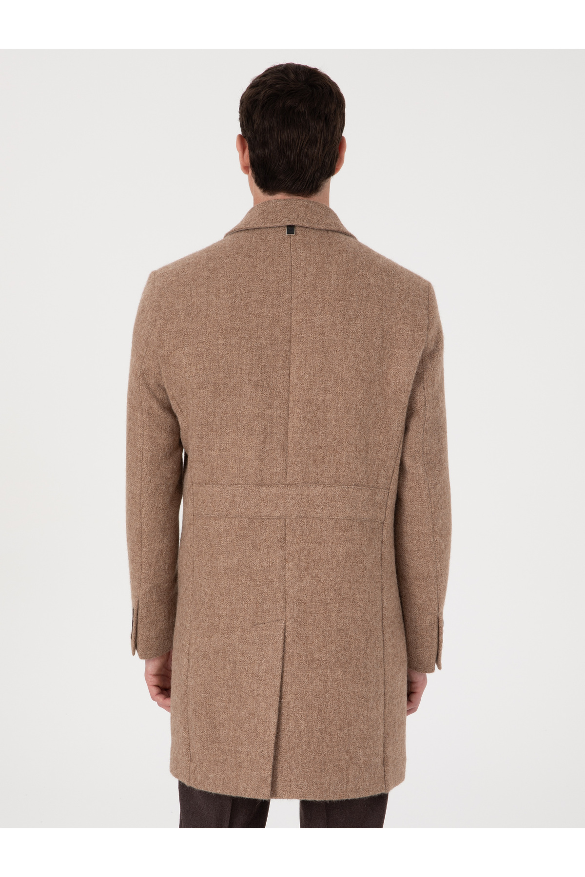 Cacharel Kahverengi Slim Fit Alpaka Yün Karışımlı Palto 50314605-VR029 görsel 5