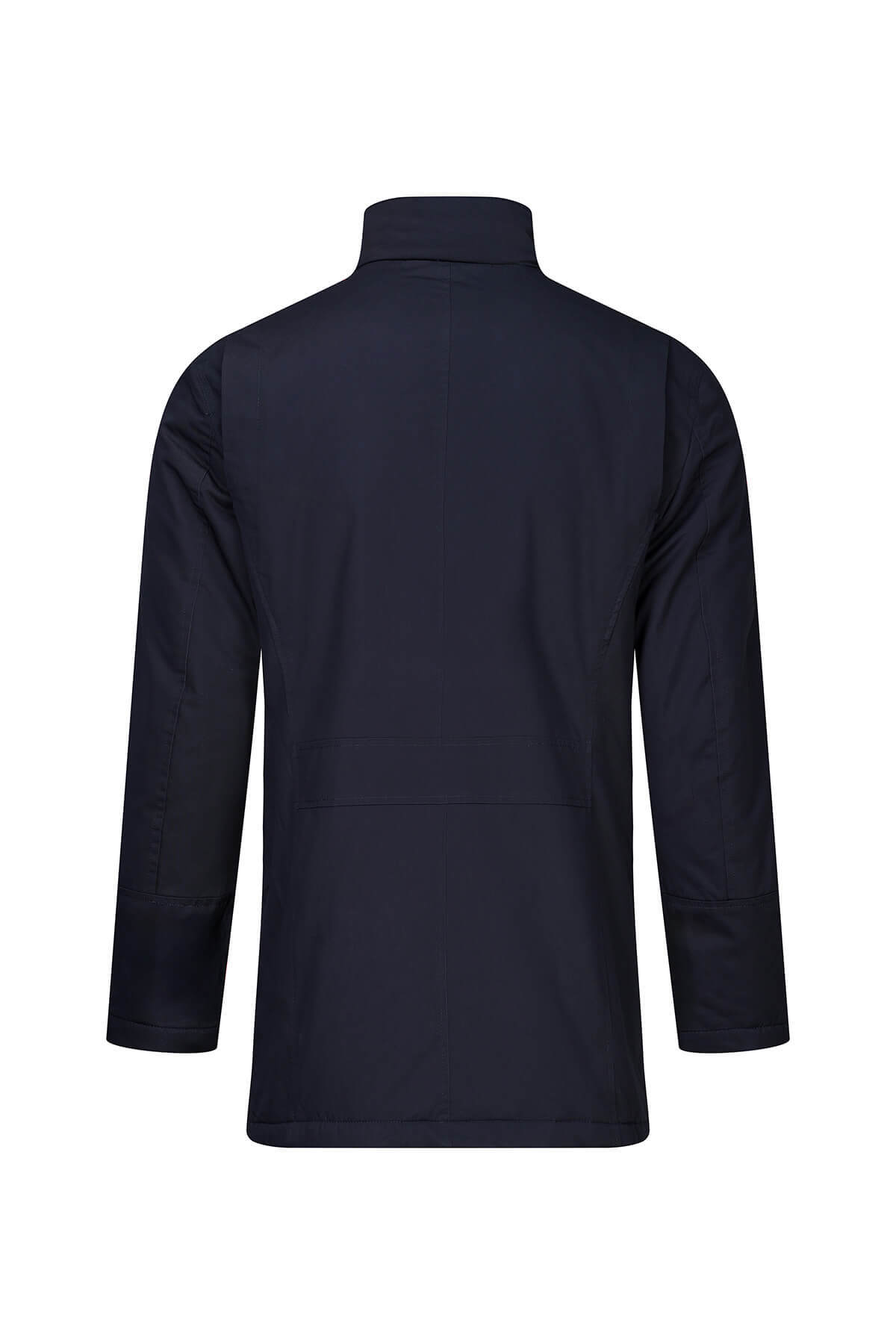 Hatemoğlu Lacivert Slim Fit Hakim Yaka 100% Pamuk Pardösü görsel 3