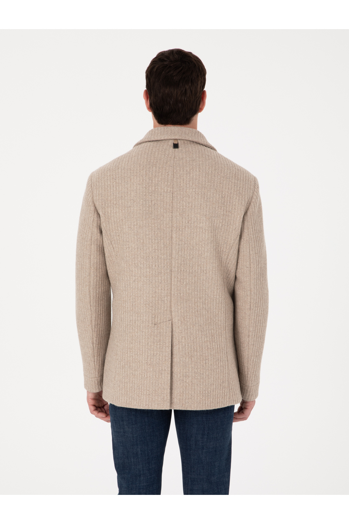 Vizon Slim Fit Yün Karışımlı Kruvaze Kaşe Kaban 50309909-VR052 — قهوه‌ای — تصویر 5 از 7
