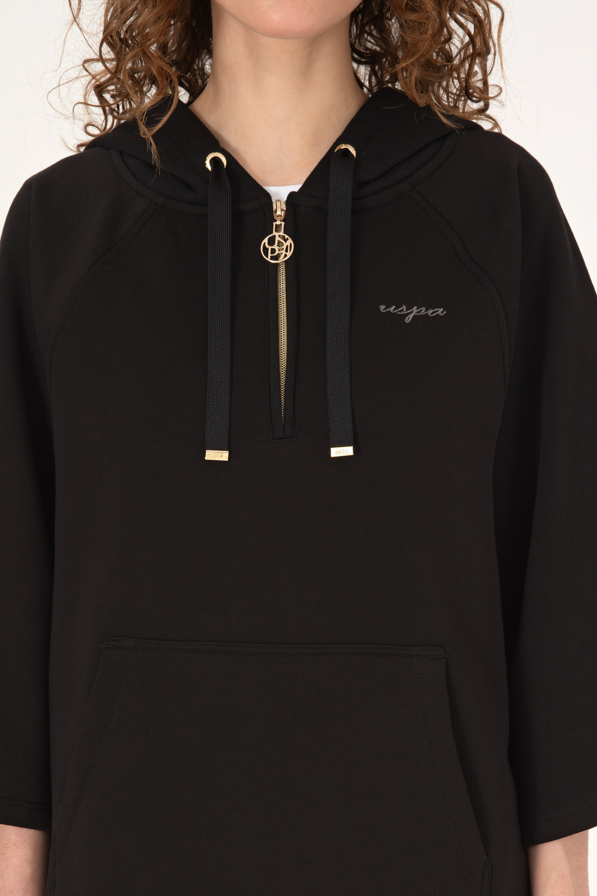 U.S. Polo Assn.  Kadın Siyah Basic Sweatshirt 50319959-VR046 - Görsel 6