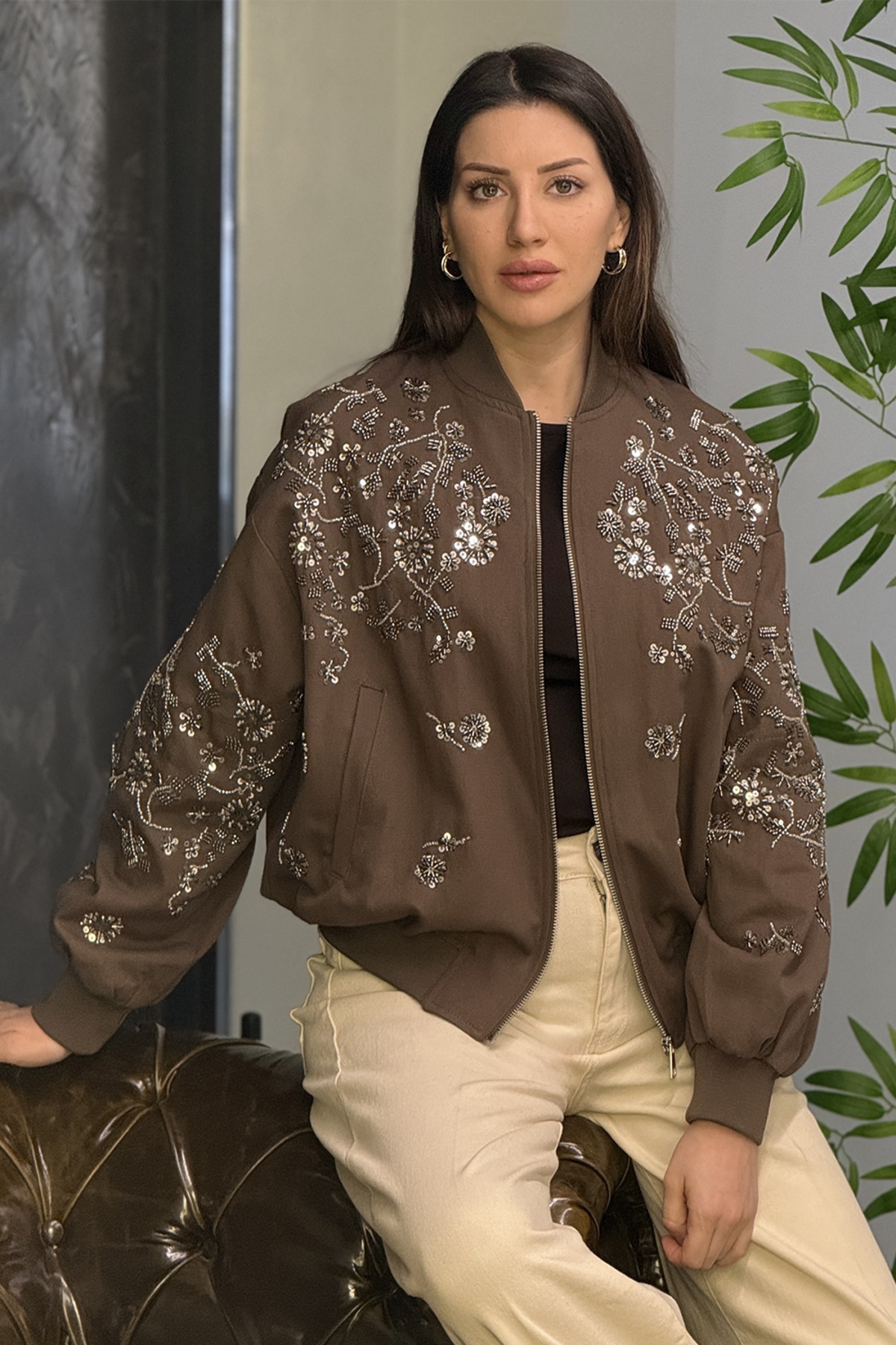 Act Pepicino Kids&Boutique  Kahverengi İşlemeli Ceket 99927