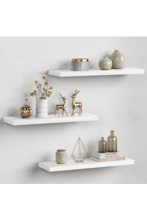 origa , Beyaz 3 raflı , Gizli Montajlı Duvar Rafı 3 adet 50x15cm raf