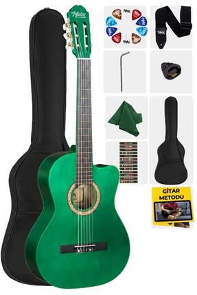 Midex CG-395GRN Yeşil Renk Kesik Klasik Gitar 4/4 Yetişkin Boy Sap Ayarlı Ful...