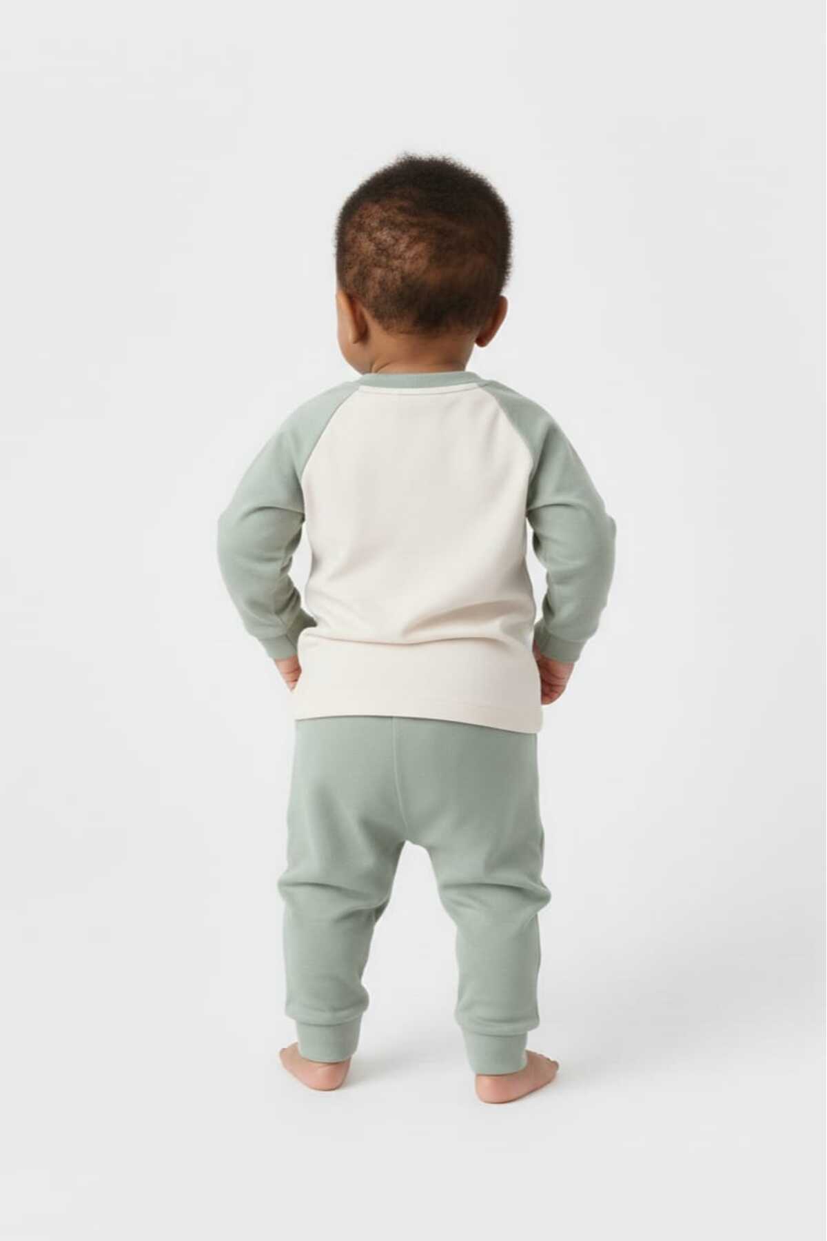 Fuar Baby Yeşil Erkek Bebek Pijama Takımı %100 Pamuklu Terletmez Yumuşak Dokulu Alt Üst Ev Giyim Seti fotoğrafı 3 (önizleme)