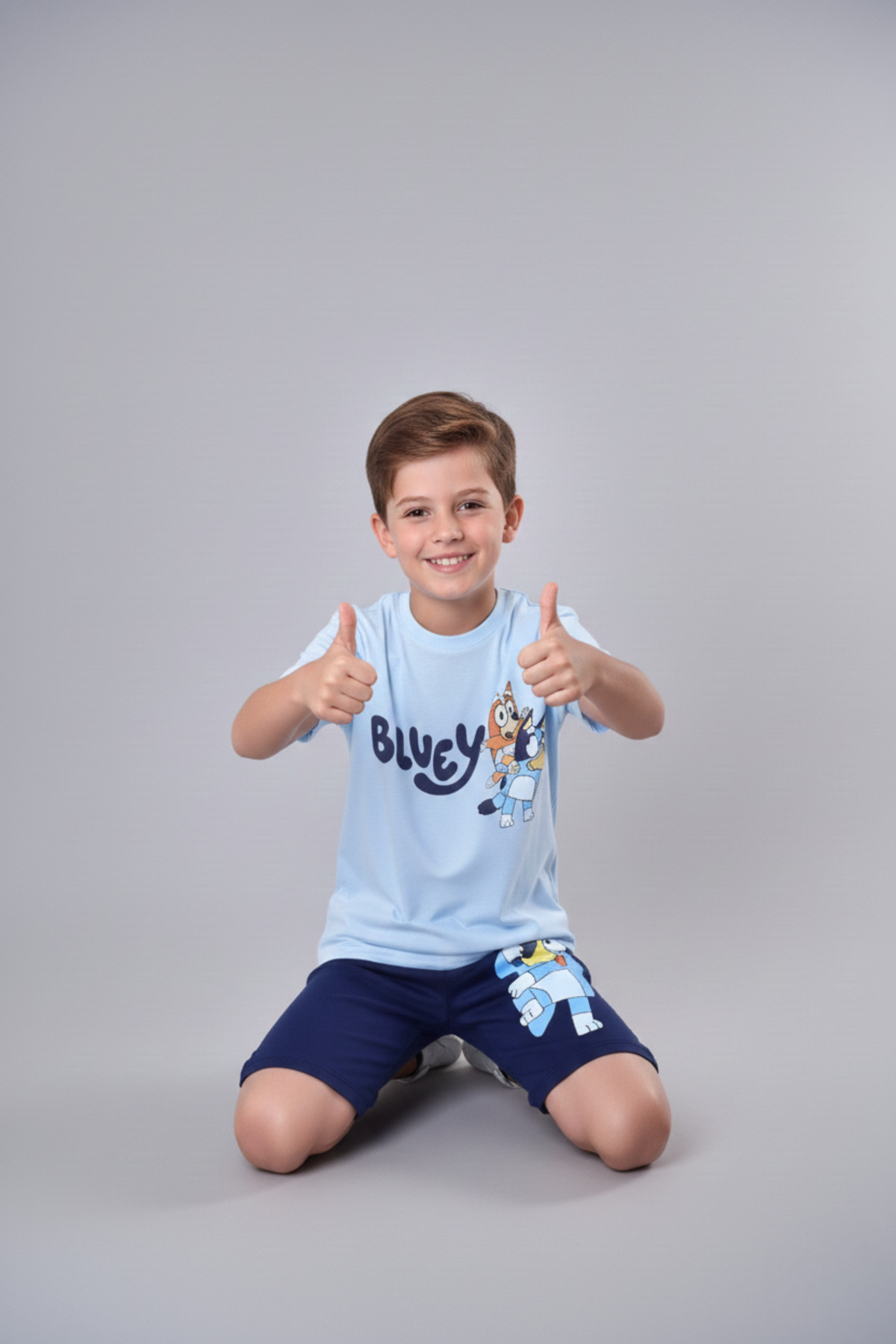 Andro Wear %100 Pamuk Çizgi Film Karakter Baskılı Yazlık Mavi Çocuk Pijama Takımı fotoğrafı 4 (önizleme)