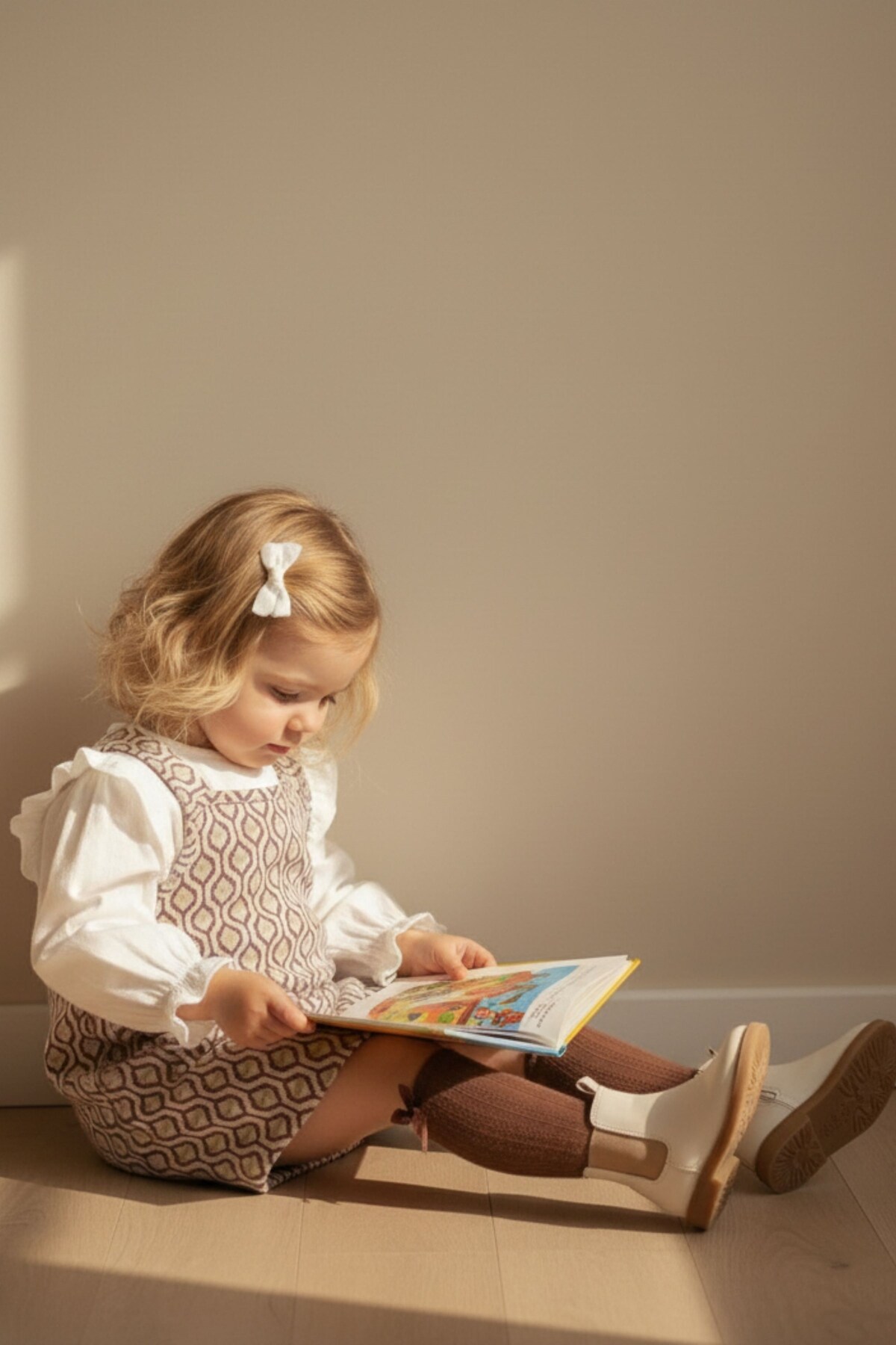 Kübra Tekstil Kız Bebek Askılı Önü Cepli Jile Elbise Uzun Kollu Desenli Pamuklu Elbise - Kız Çocuk Elbise fotoğrafı 4 (önizleme)