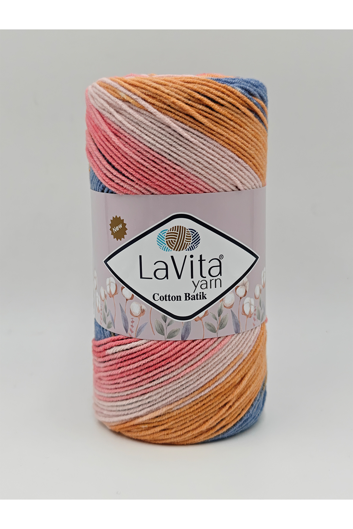 Cotton Batik Hand Knitting Yarn 60% Cotton 40% Acrylic 100gr (CB23 PEONY)