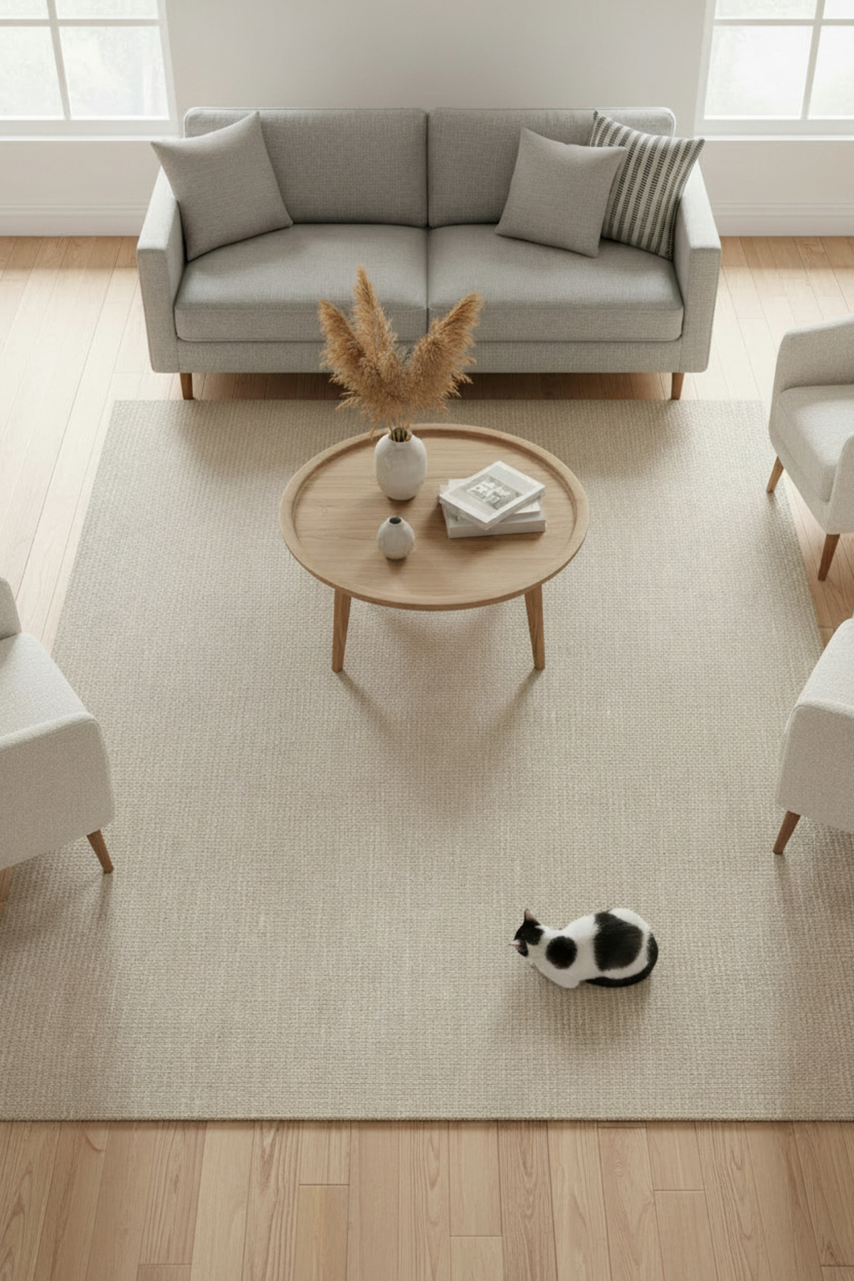 Beige Sisal Trough – Cotton Sole, Anti-Slip, Dustproof, Modern & Washable