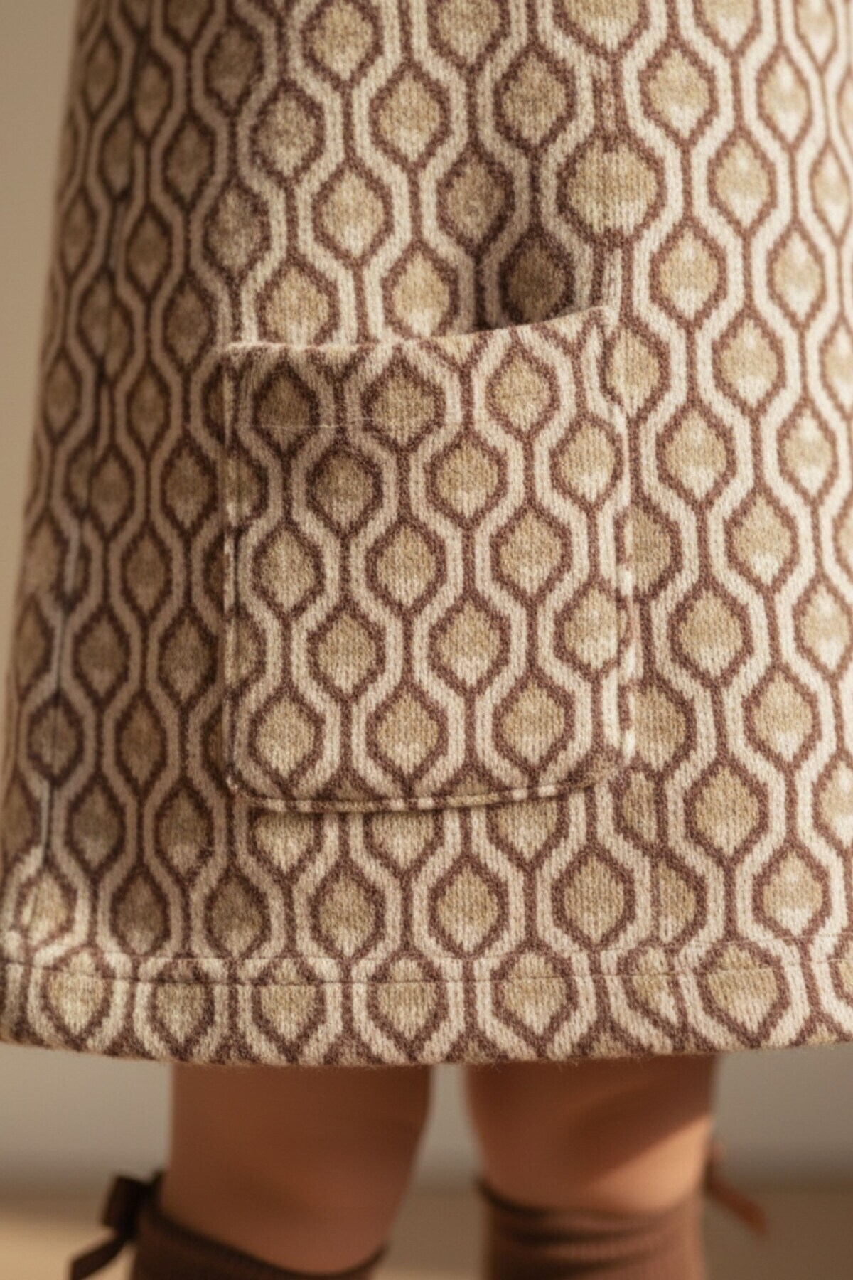 Kübra Tekstil Kız Bebek Askılı Önü Cepli Jile Elbise Uzun Kollu Desenli Pamuklu Elbise - Kız Çocuk Elbise fotoğrafı 5 (önizleme)