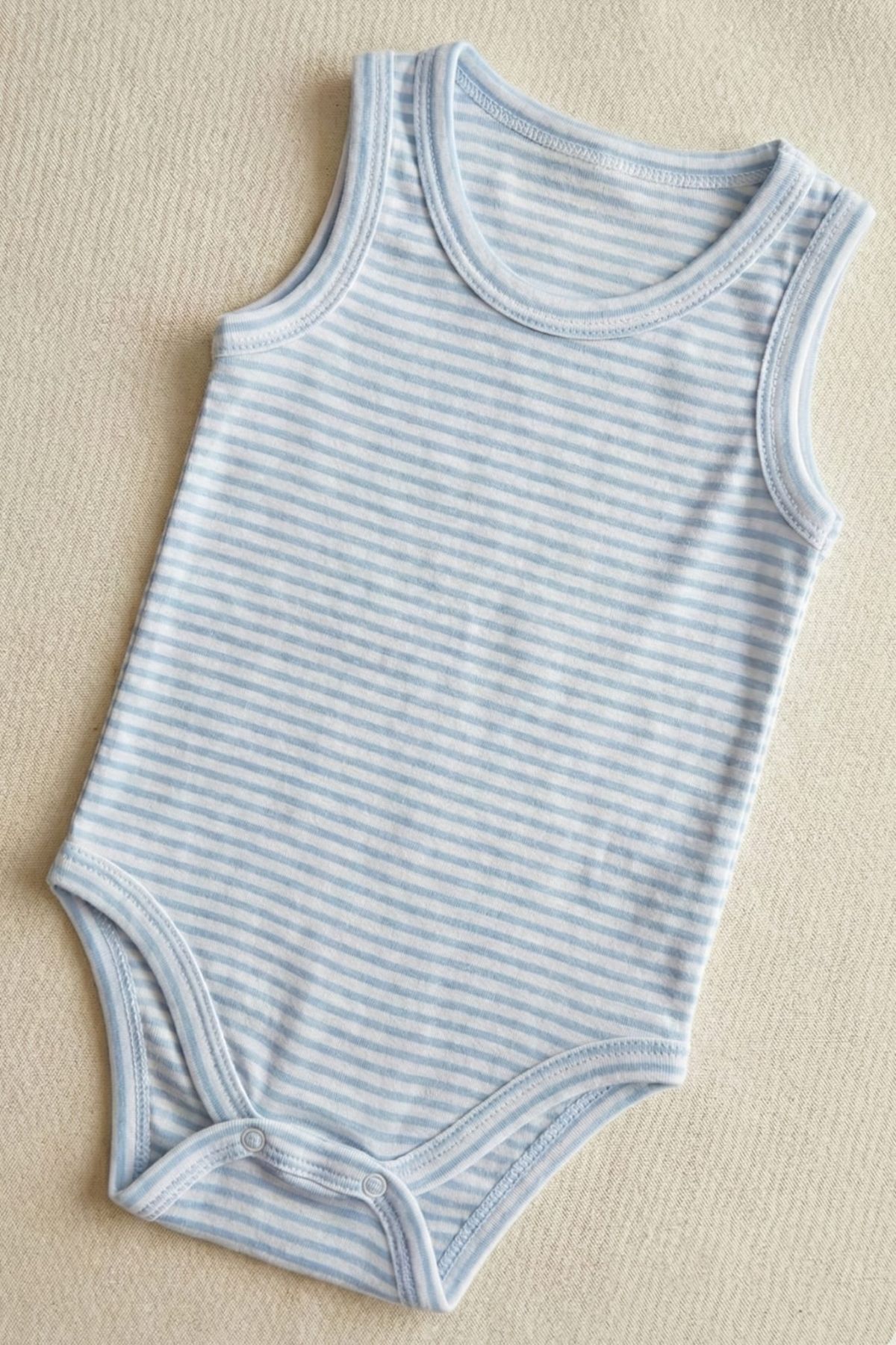 Fuar Baby Erkek Bebek 3'lü Paket %100 Pamuk Çizgili Askılı Atlet Body Zıbın Seti - Terletmeyen Rahat Kalıp fotoğrafı 6 (önizleme)