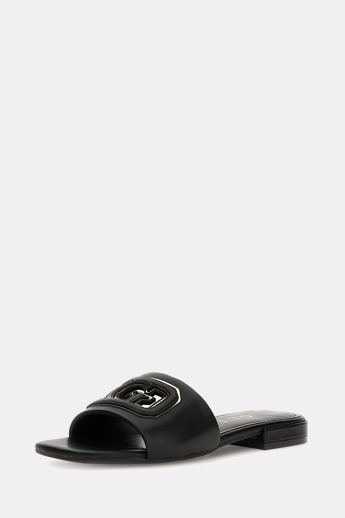 Guess TARISHA damskie czarno-żółte kapcie FLJTARLEA19-BLKGO