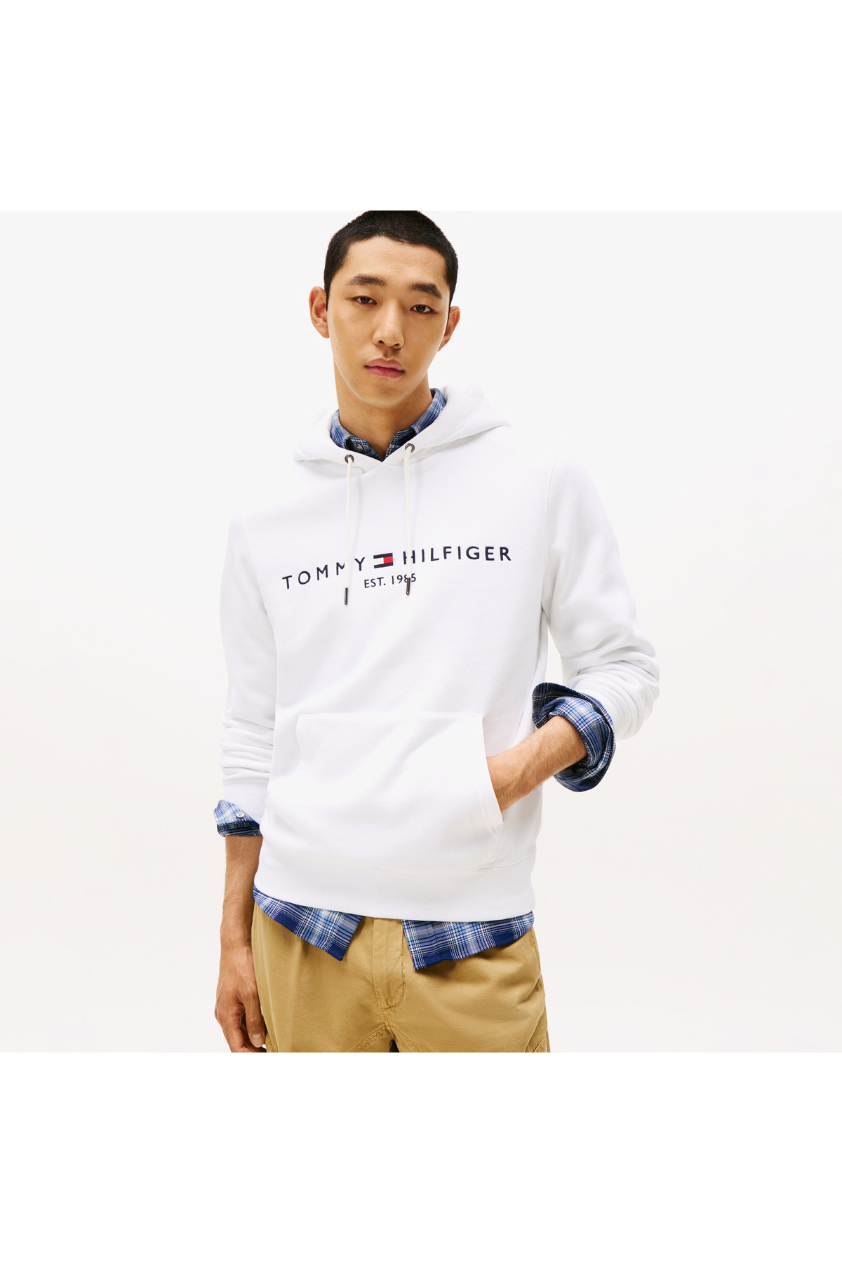 تامی هیلفیگر هودی سفید مردانه طرح لوگو