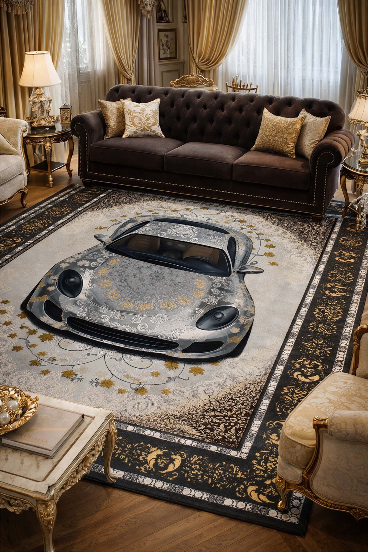 PORSCHE 911 アートパネル livli.diamonddesign Qatalina PORSCHE 911 Motifli Yıkanabilir Spor Yarış Arabası