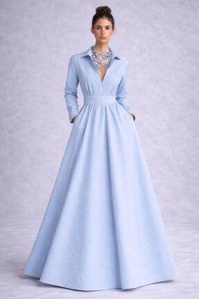 SERAVENZA COUTURE Maxi Boy Kruvaze Kapamalı Şık Davet Elbisesi COU-36
