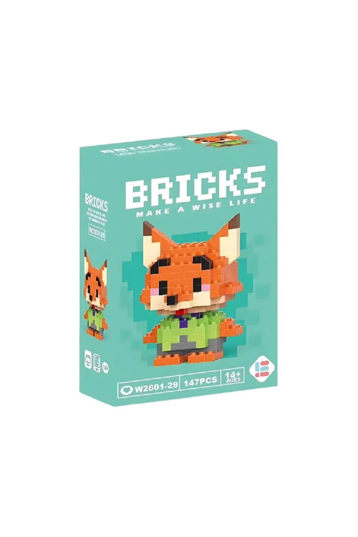 ZEKTON Micro Bricks Sevimli Nick Wilde Tilki Figürü - 134 Parça