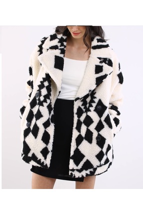 ONLY Onlpop Teddy Jacket Otw Kadın Ceket 15329909 Black/Cloud Dancer