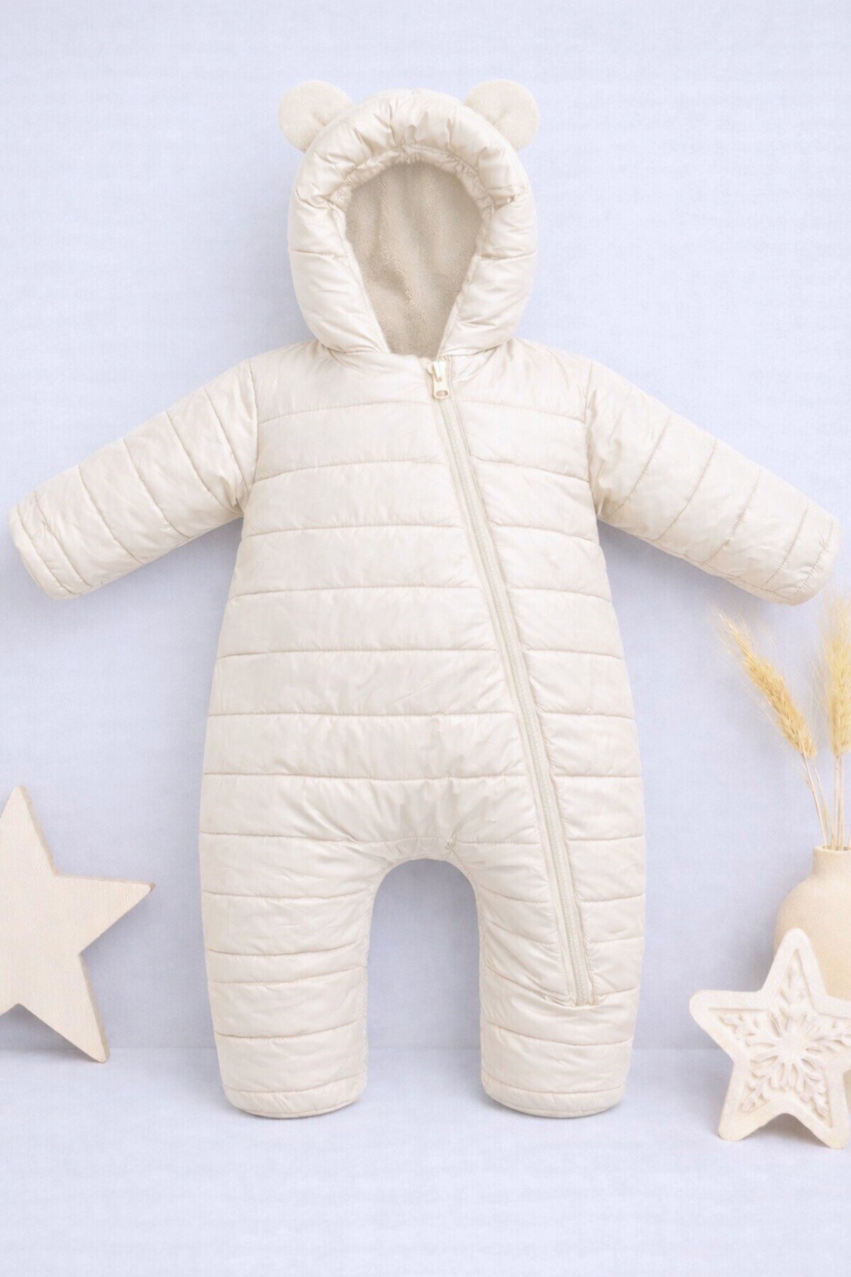 DeKuBaby Yeni Sezon Kapitone Tek Fermuarlı İç Astarı Polar, Kapüşonlu Bebek/Çocuk Astronot-Kozmonot Tulum fotoğrafı 2 (önizleme)