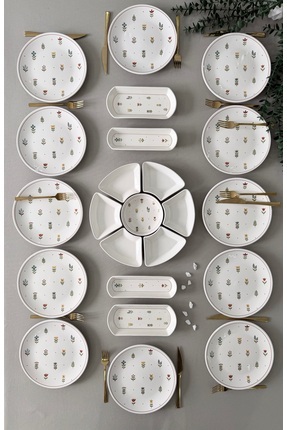 VENÜS HOME DECORATION Pastel Bahçe Model 12 kişilik 23 parça kahvaltı Takımı