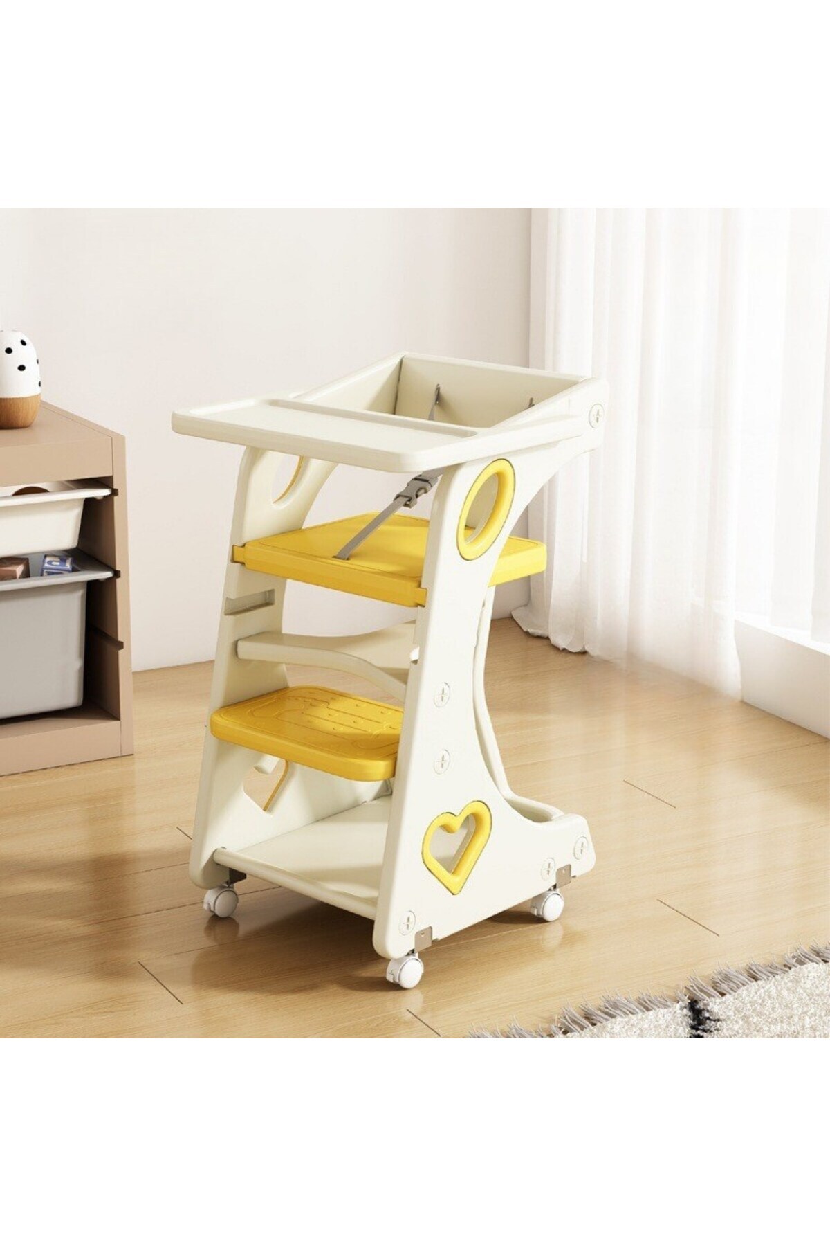 DEKOHOP Bebek Mama Sandalyesi Eğitici Çocuk Gelişim Sandalyesi ve Mutfak Merdiven ve Öğrenme Kulesi