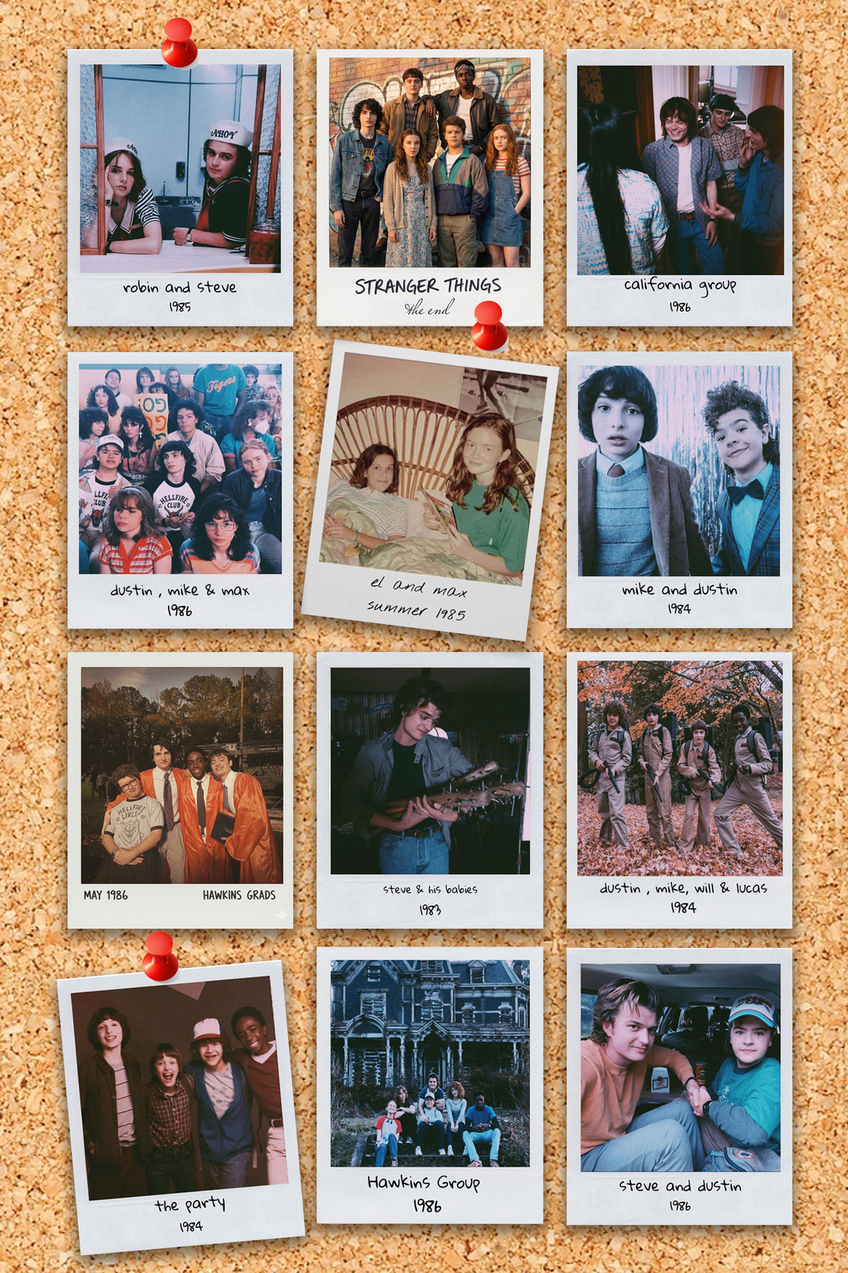 Pankart Evi Stranger Things - 12 Adet Pola Foto Kart Seti