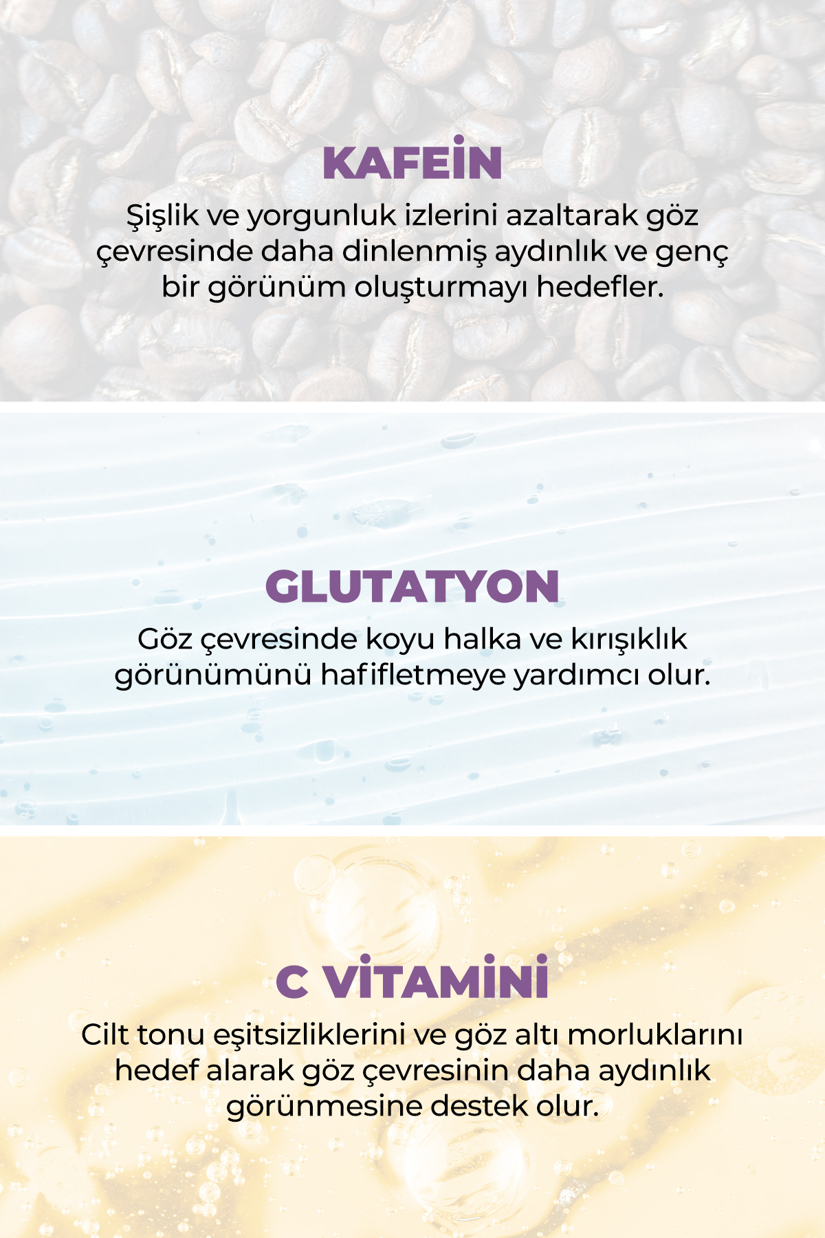 Torbalanma Karşıtı Aydınlatıcı Göz Çevresi Serumu 10 ml (%5 Kafein + Glutatyon) — NT104 — تصویر 4 از 6