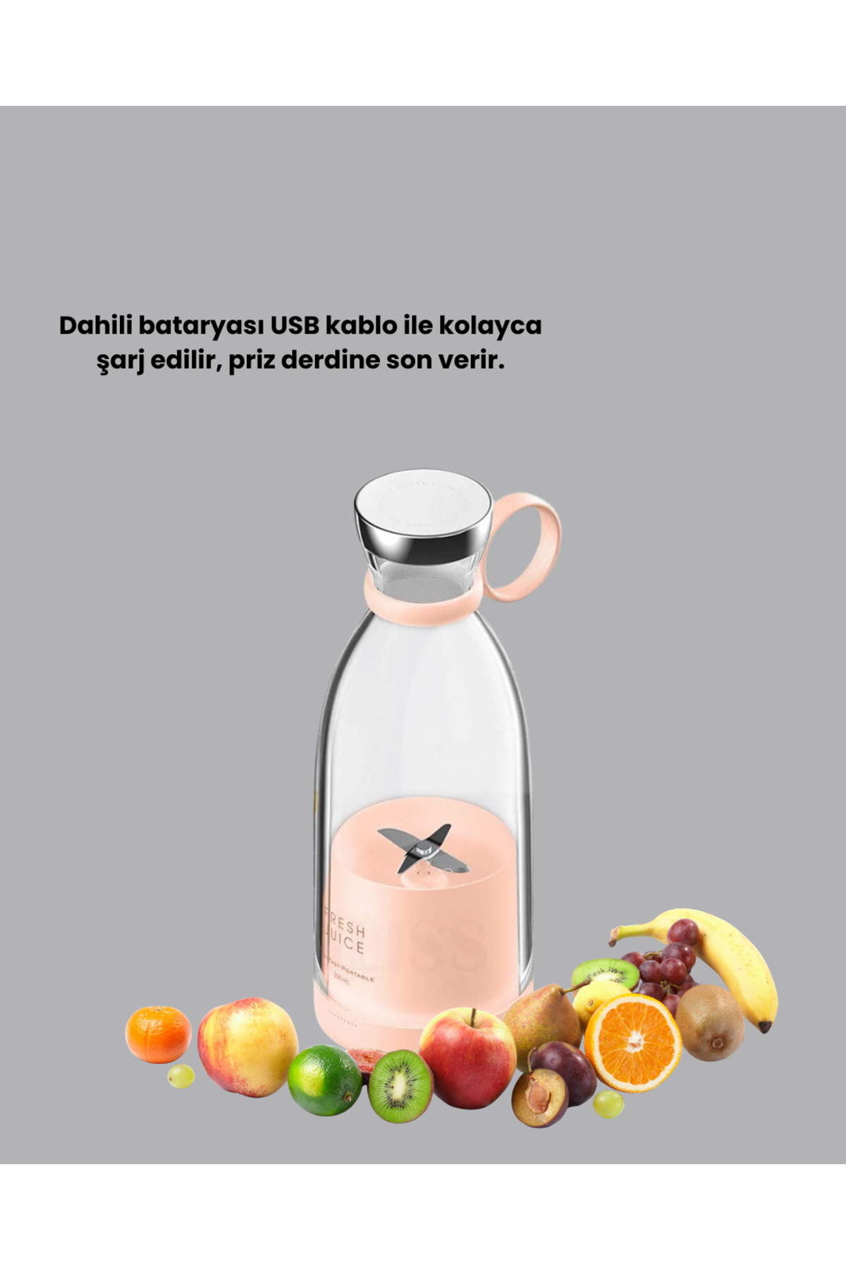 isiltikidsmoda Çevre Dostu Cam Gövdeli Kablosuz Smoothie Blender - Lisinya fotoğrafı 3 (önizleme)