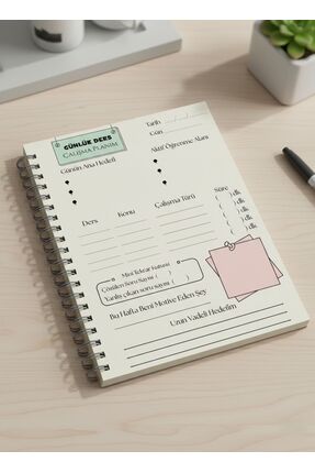 İmajmix Günlük Ders Çalışma Planı Defteri – A5 Spiralli | 30 Yaprak 120 gr | ...