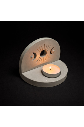 Lorim Handmade Güneş & Ay Desenli Dekoratif Tealight Mumluk – Ortam Aydınlatm...