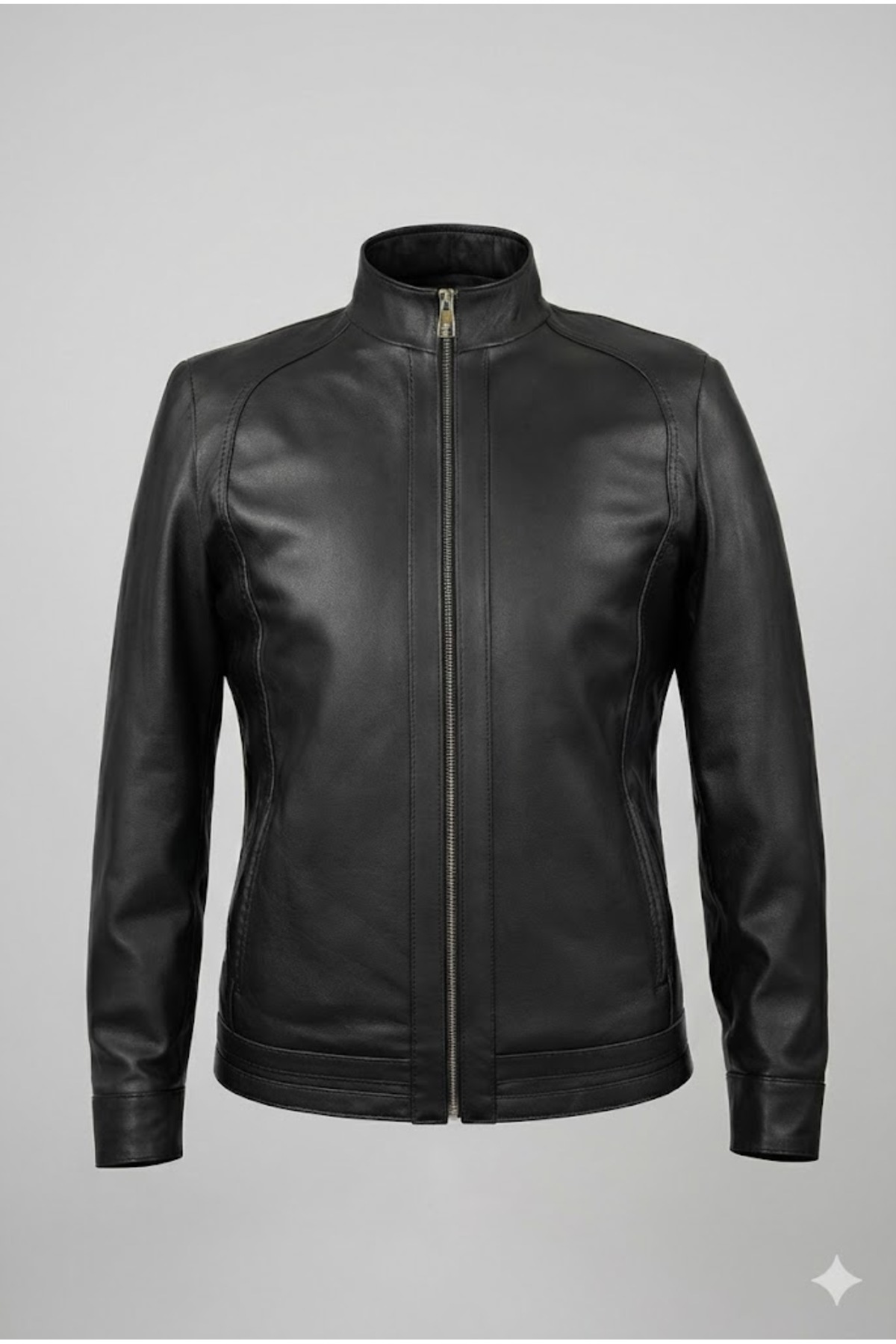 Verra  Hakiki Deri Siyah Erkek Mont - Hakim Yaka Kapitone Astarlı Özel Tasarım - Görsel 2