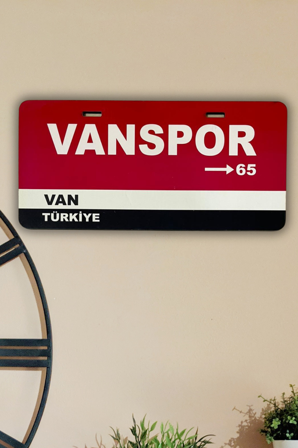 Vanspor Wall Sign 65 , MDF Decorative Fan Product , Van Turkey , 11x24 cm