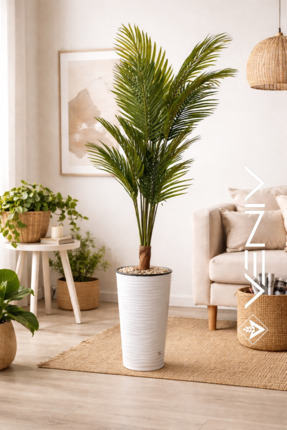 VENİV Yapay Areka Palmiyesi Büyük Boy - Gerçekçi Görünüm Siyah Saksılı Salon ...