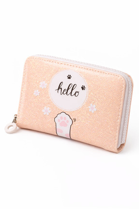 UCCELLO Kız Çocuk Simli Cüzdan – Fermuarlı Çok Bölmeli Kartlık – 14x9 cm – He...