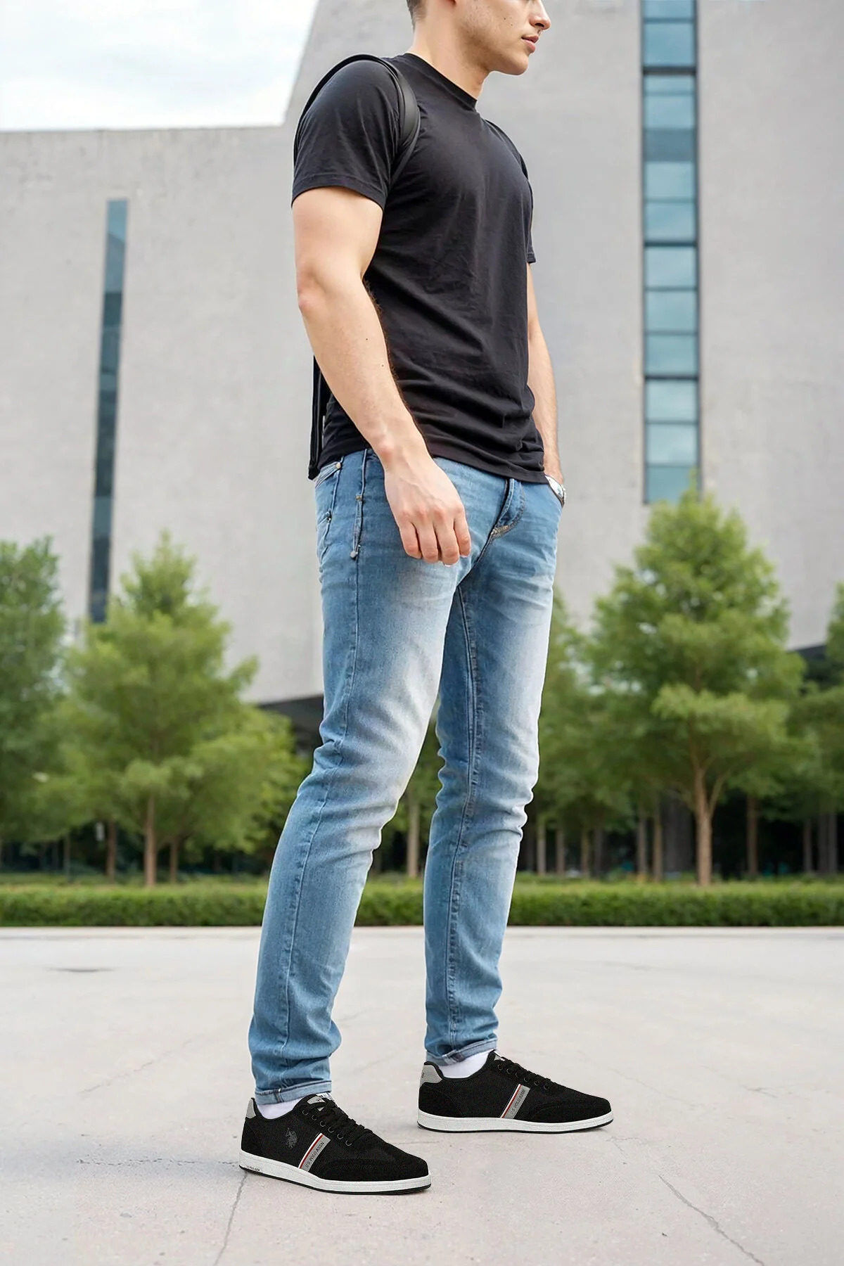 یو اس پولو کفش ورزشی مردانه اورجینال یو اس پولو مشکی