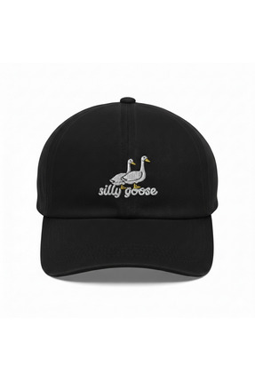 LUCEA Siyah Silly Goose Nakışlı Cırtcıtlı Şapka | Unisex Ayarlanabilir Baseba...