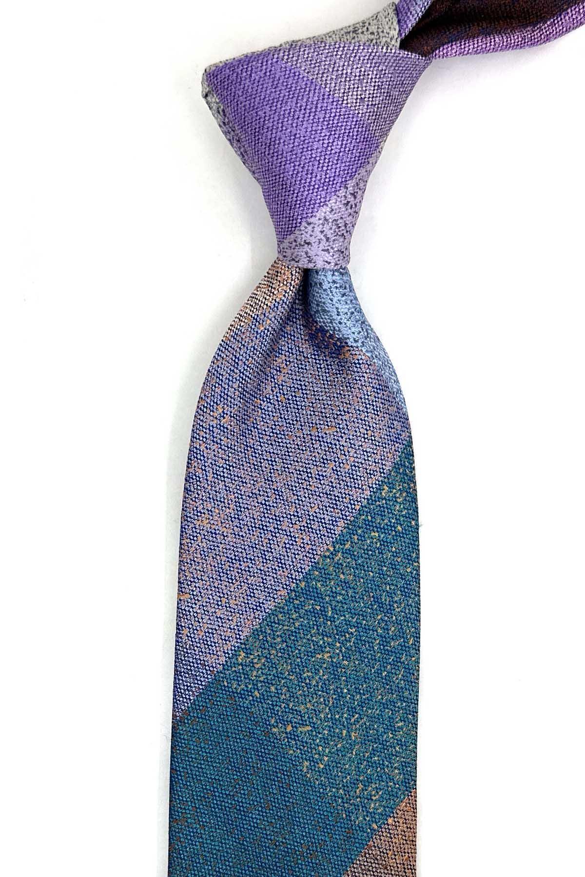  کراوات کلاسیک چهل تکه طرح شنی چند رنگ KK13389