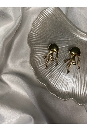 316 L çelik Medusa Gold Çelik Küpe – Deniz Figürlü, Kararma Yapmaz-316L