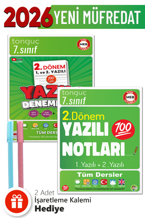 Tonguç Yayınları Kalem Hediyeli + 7. Sınıf 2. Dönem Yazılı Denemeleri Ve Yazı...