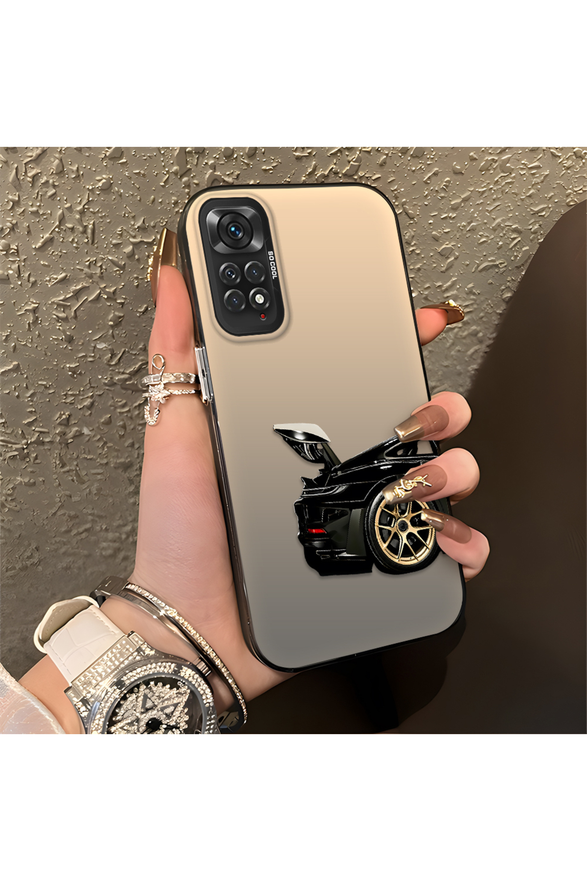 Sports car Patterned Anti Fall Slim Hard Case Compatible with Redmi Note 11