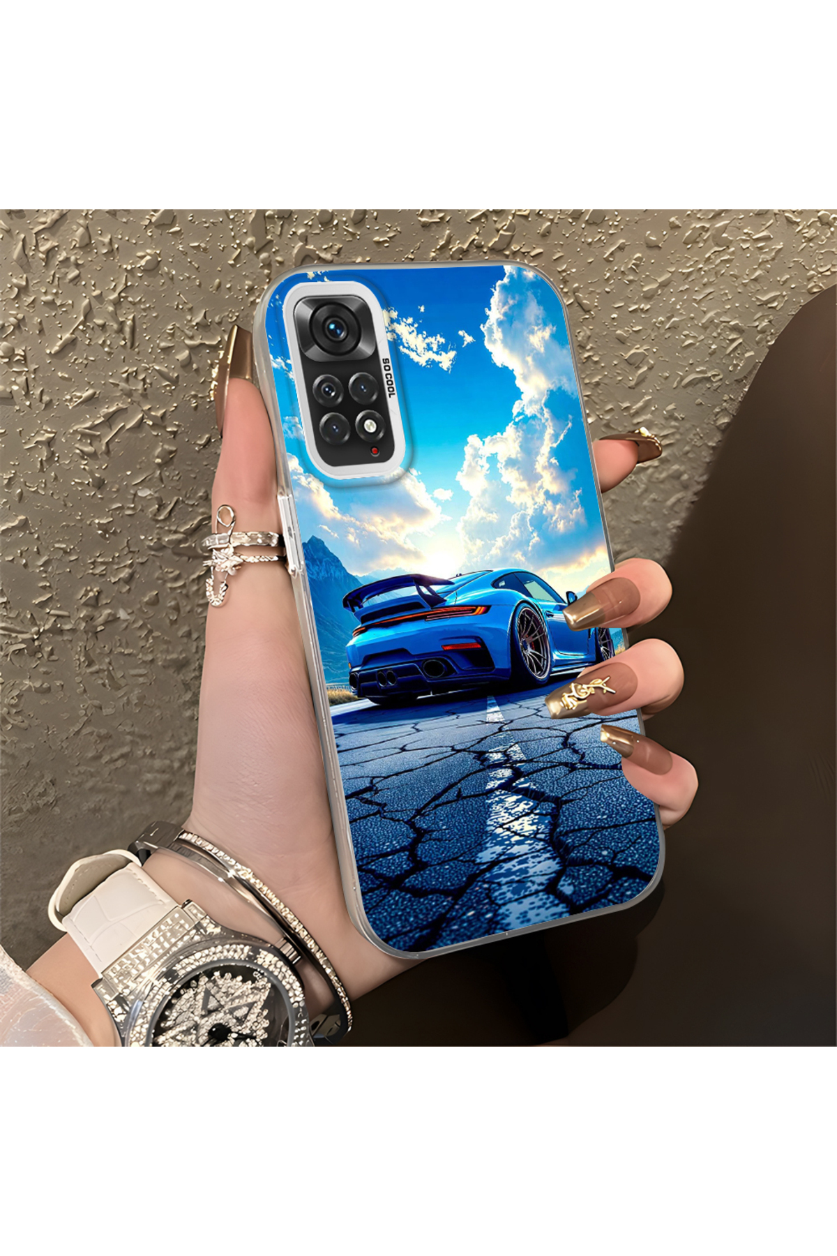 Sports car Patterned Anti Fall Slim Hard Case Compatible with Redmi Note 11