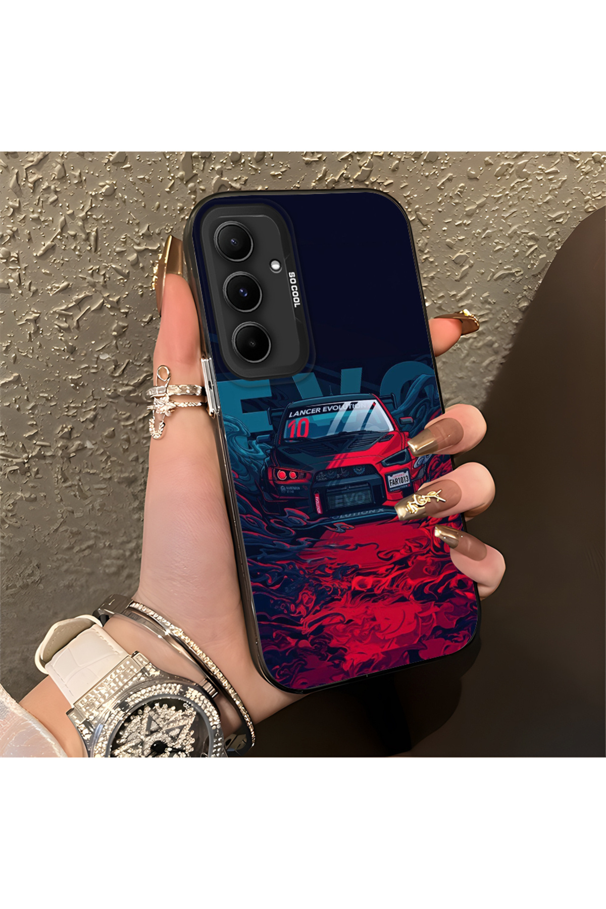 Classic car Patterned Anti Fall Slim Hard Case Compatible with Samsung Galaxy A55